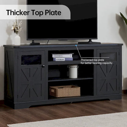 Ukuowu 66 Rustic Farmhouse TV Stand for 75 65 inch TV with Storage Cabinets for Living Room Bedroom