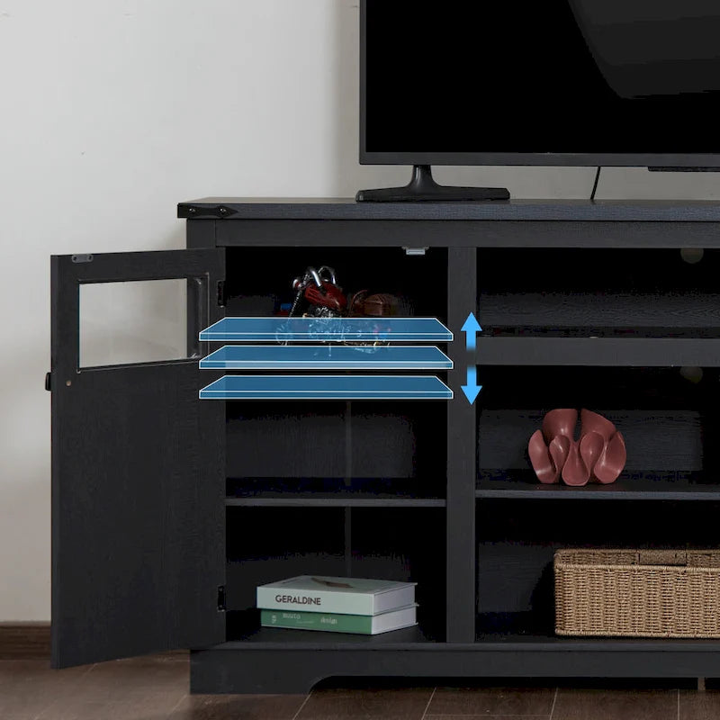 Ukuowu 66 Rustic Farmhouse TV Stand for 75 65 inch TV with Storage Cabinets for Living Room Bedroom