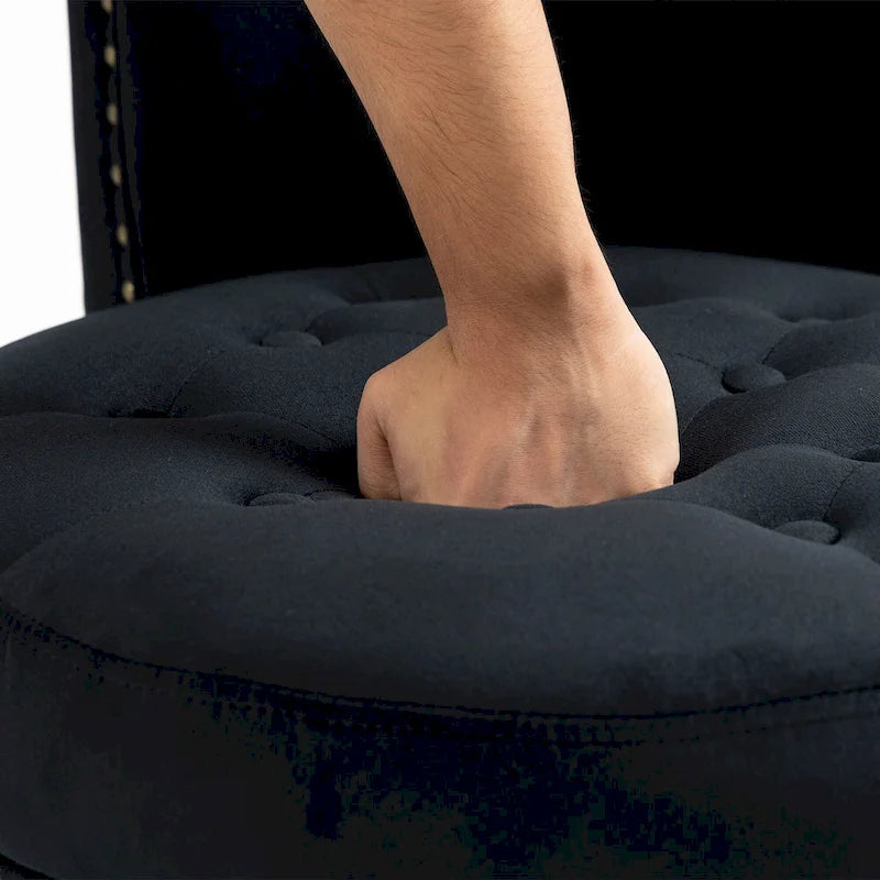 AVAWING Set of 2 High Back Throne Chair Velvet Armless Royal Accent Chair with Storage