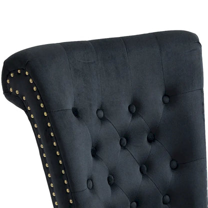 AVAWING Set of 2 High Back Throne Chair Velvet Armless Royal Accent Chair with Storage