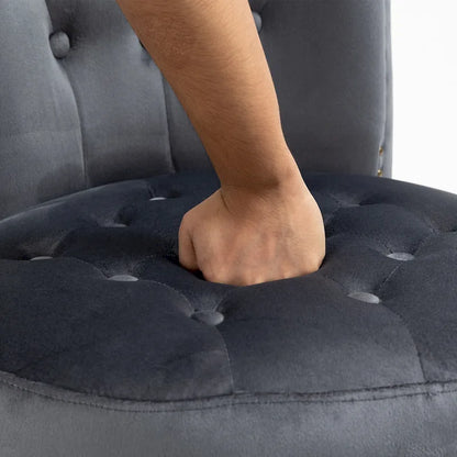 AVAWING Set of 2 High Back Throne Chair Velvet Armless Royal Accent Chair with Storage