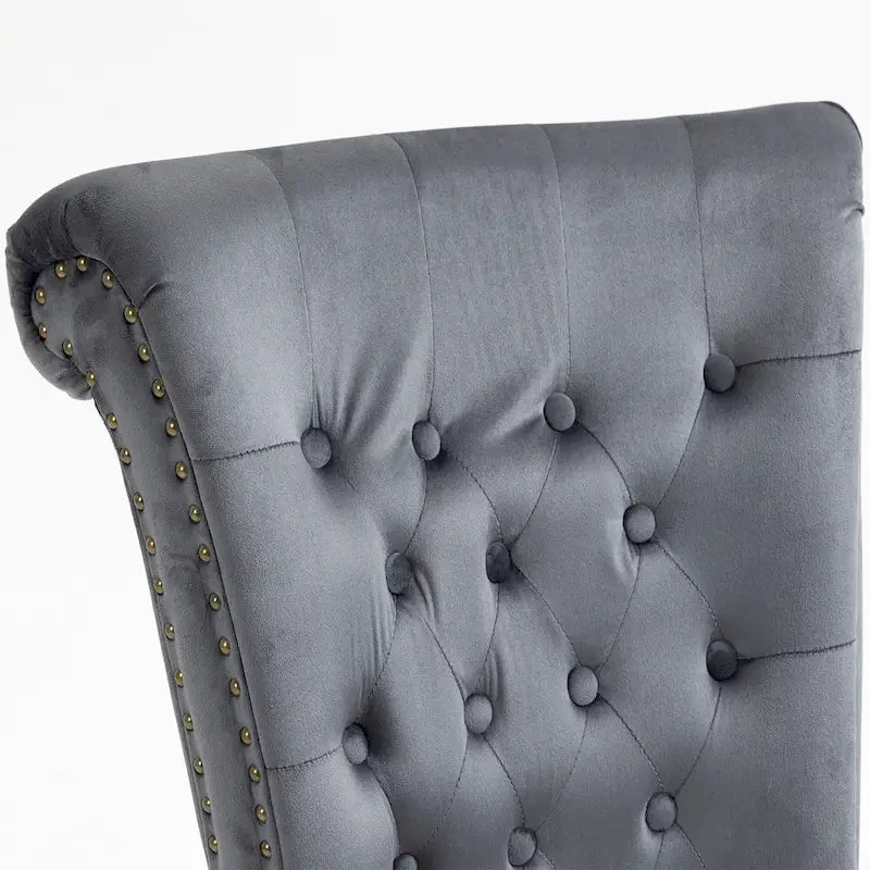 AVAWING Set of 2 High Back Throne Chair Velvet Armless Royal Accent Chair with Storage