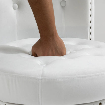 AVAWING Set of 2 High Back Throne Chair Velvet Armless Royal Accent Chair with Storage