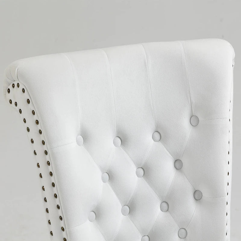 AVAWING Set of 2 High Back Throne Chair Velvet Armless Royal Accent Chair with Storage