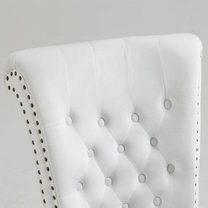 AVAWING Set of 2 High Back Throne Chair Velvet Armless Royal Accent Chair with Storage