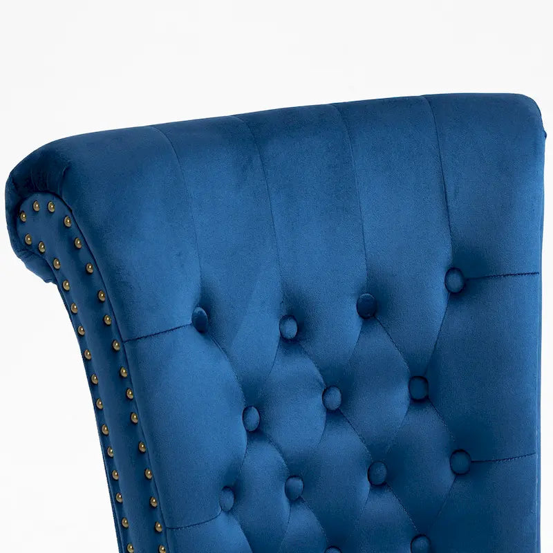 AVAWING Set of 2 High Back Throne Chair Velvet Armless Royal Accent Chair with Storage