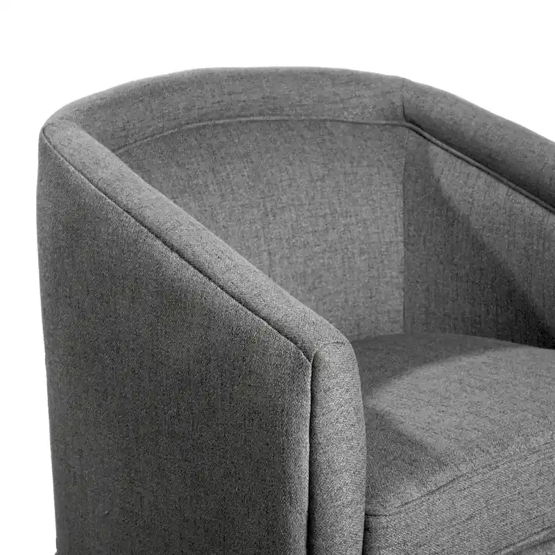 Traditional Club Style Upholstered Accent Chair with 360 Swivel Metal Base