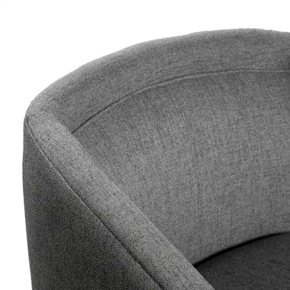 Traditional Club Style Upholstered Accent Chair with 360 Swivel Metal Base