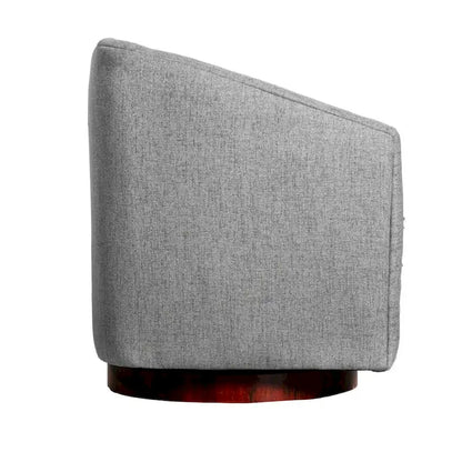 Traditional Club Style Upholstered Accent Chair with 360 Swivel Metal Base