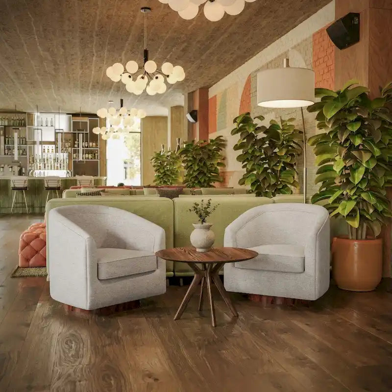 Traditional Club Style Upholstered Accent Chair with 360 Swivel Metal Base