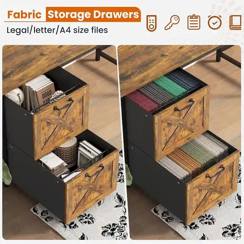 L Shaped Computer Desk with Drawers Corner Gaming Desk storage shelves