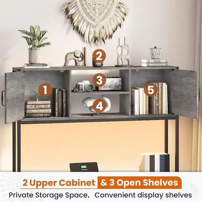 L Shaped Computer Desk with Drawers Corner Gaming Desk storage shelves