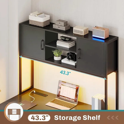 L Shaped Computer Desk with Drawers Corner Gaming Desk storage shelves