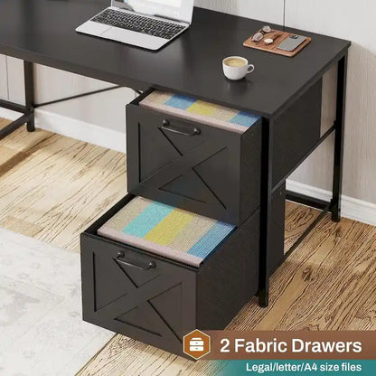 L Shaped Computer Desk with Drawers Corner Gaming Desk storage shelves