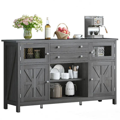 Moasis Farmhouse Buffet Cabinet with Storage, 2 Drawers Sideboard for Kitchen Dining Room