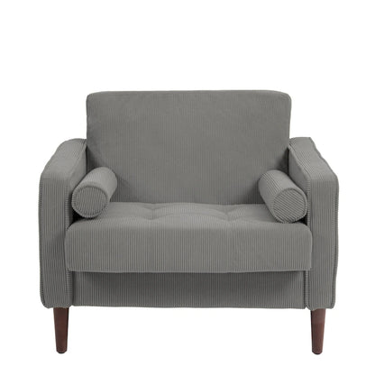 Aronas Modern Corduroy Wide Accent Chair with Pillows