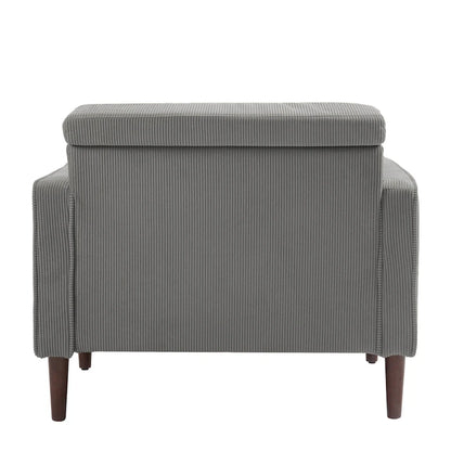 Aronas Modern Corduroy Wide Accent Chair with Pillows