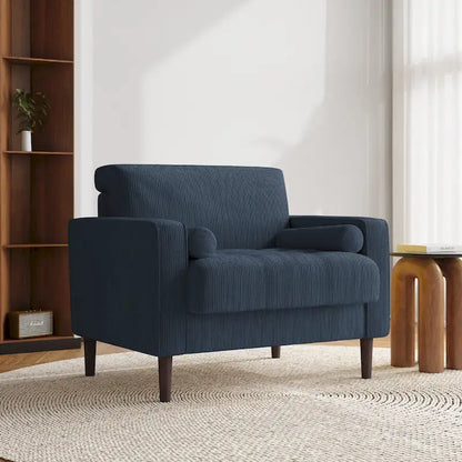 Aronas Modern Corduroy Wide Accent Chair with Pillows