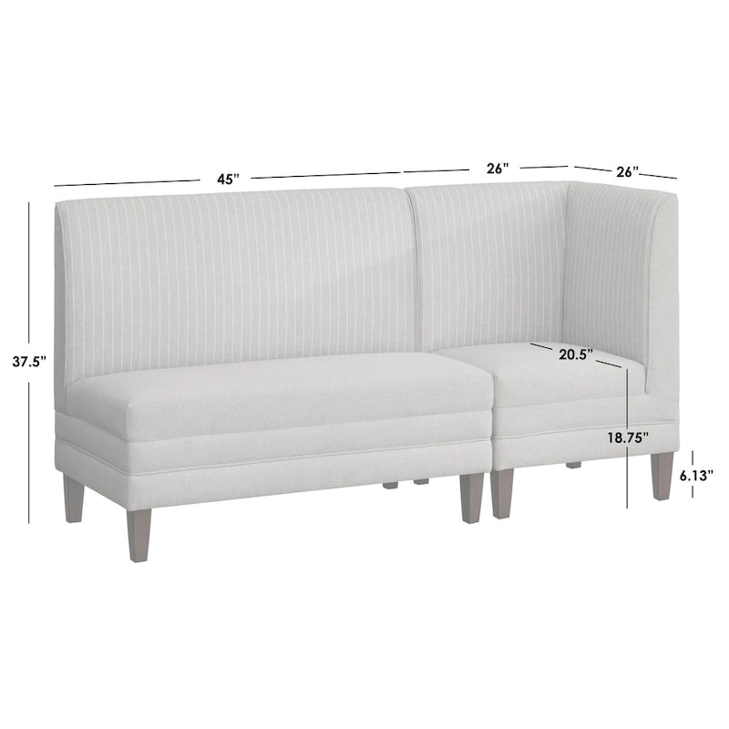 Lifestorey Phillips 2-Piece Upholstered Bench Set