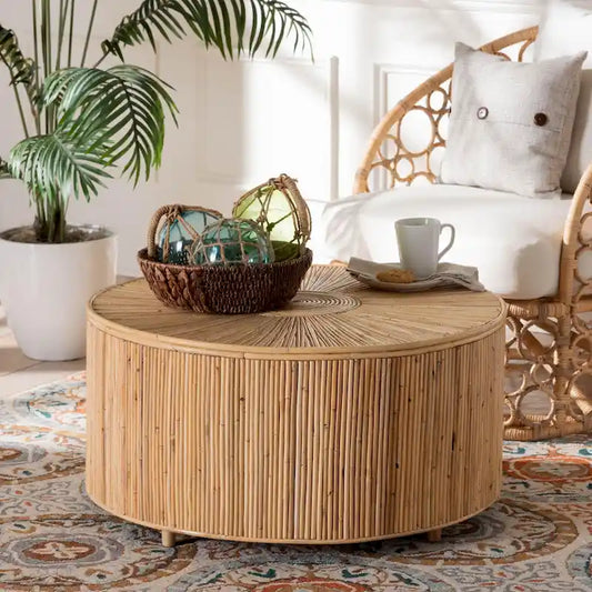 Miami Bohemian Light Honey Rattan Coffee Table