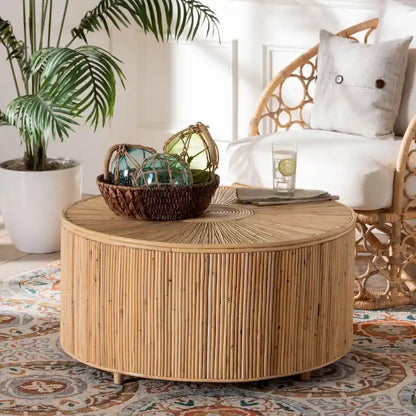Miami Bohemian Light Honey Rattan Coffee Table