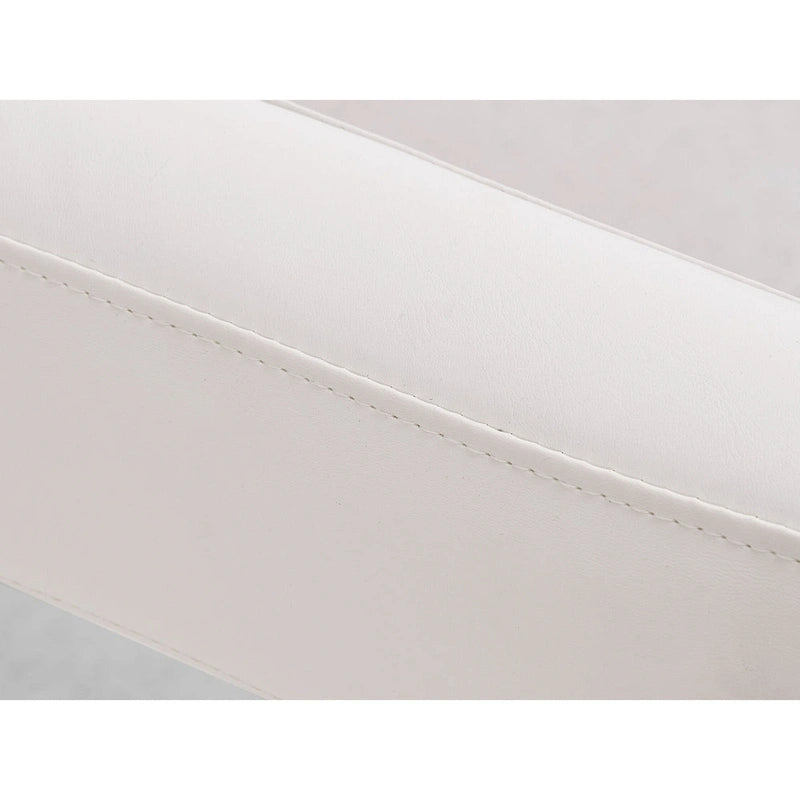 Modrest Pontiac Modern White Vegan Leather & Stainless Steel Dining Chair