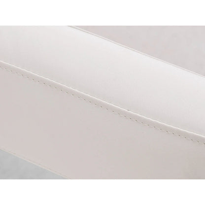 Modrest Pontiac Modern White Vegan Leather & Stainless Steel Dining Chair