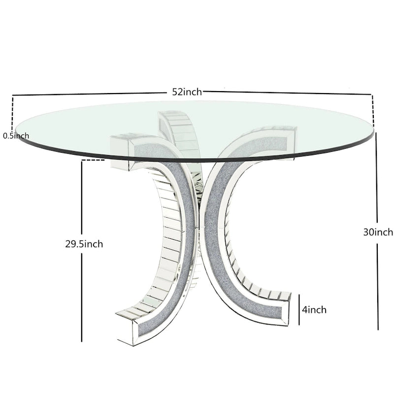 Round Glass Top Dining Table