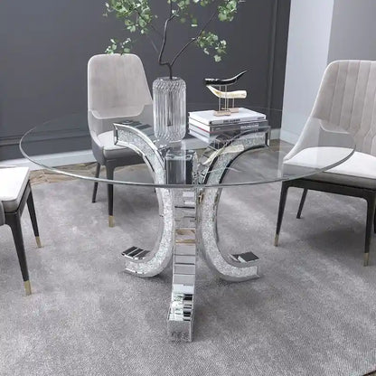 Round Glass Top Dining Table