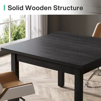 39.4 Square Dining Table with Solid Wood Legs for 4, Small Kitchen Tables for Dining Room