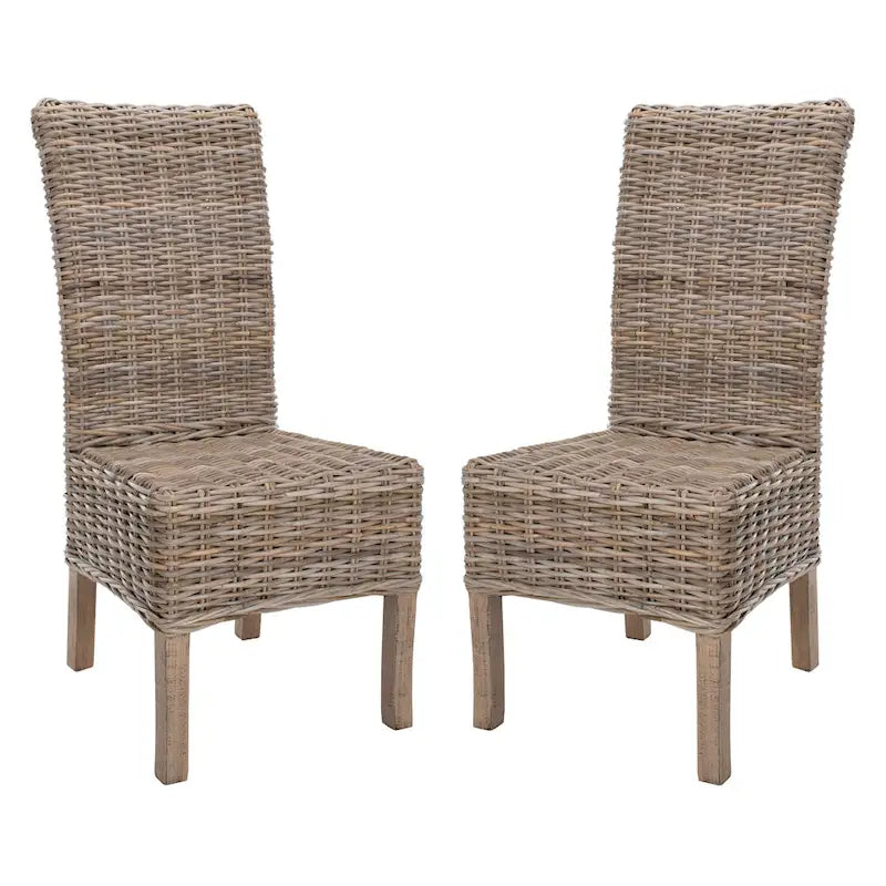 SAFAVIEH Sherryl Unfinished Natural Wicker Dining Chair (Set of 2) - 18.5 x 22.8 x 42.1 - 19Wx23Dx42H