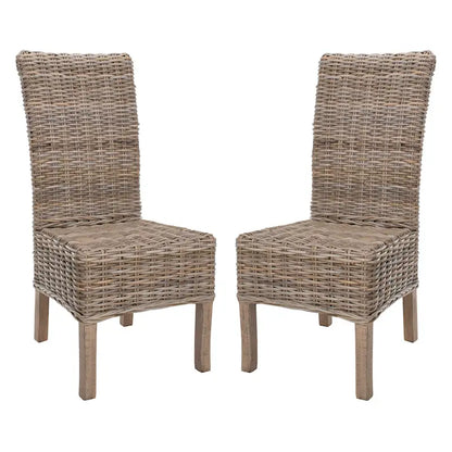 SAFAVIEH Sherryl Unfinished Natural Wicker Dining Chair (Set of 2) - 18.5 x 22.8 x 42.1 - 19Wx23Dx42H