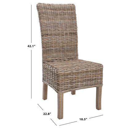 SAFAVIEH Sherryl Unfinished Natural Wicker Dining Chair (Set of 2) - 18.5 x 22.8 x 42.1 - 19Wx23Dx42H