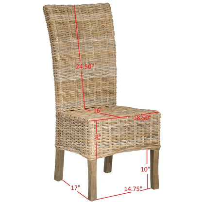 SAFAVIEH Sherryl Unfinished Natural Wicker Dining Chair (Set of 2) - 18.5 x 22.8 x 42.1 - 19Wx23Dx42H