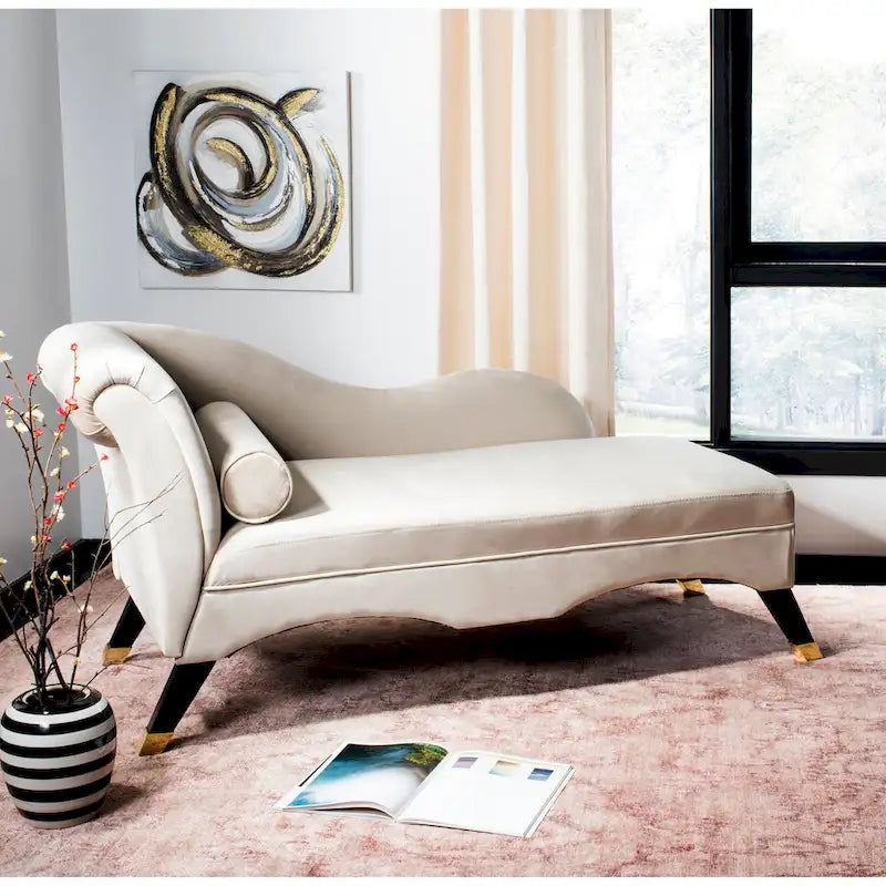 SAFAVIEH Karan Mid-Century Modern Chaise with Pillow - 63Wx28Dx30H