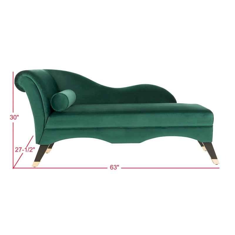 SAFAVIEH Karan Mid-Century Modern Chaise with Pillow - 63Wx28Dx30H