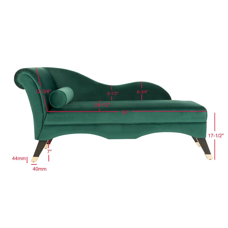 SAFAVIEH Karan Mid-Century Modern Chaise with Pillow - 63Wx28Dx30H