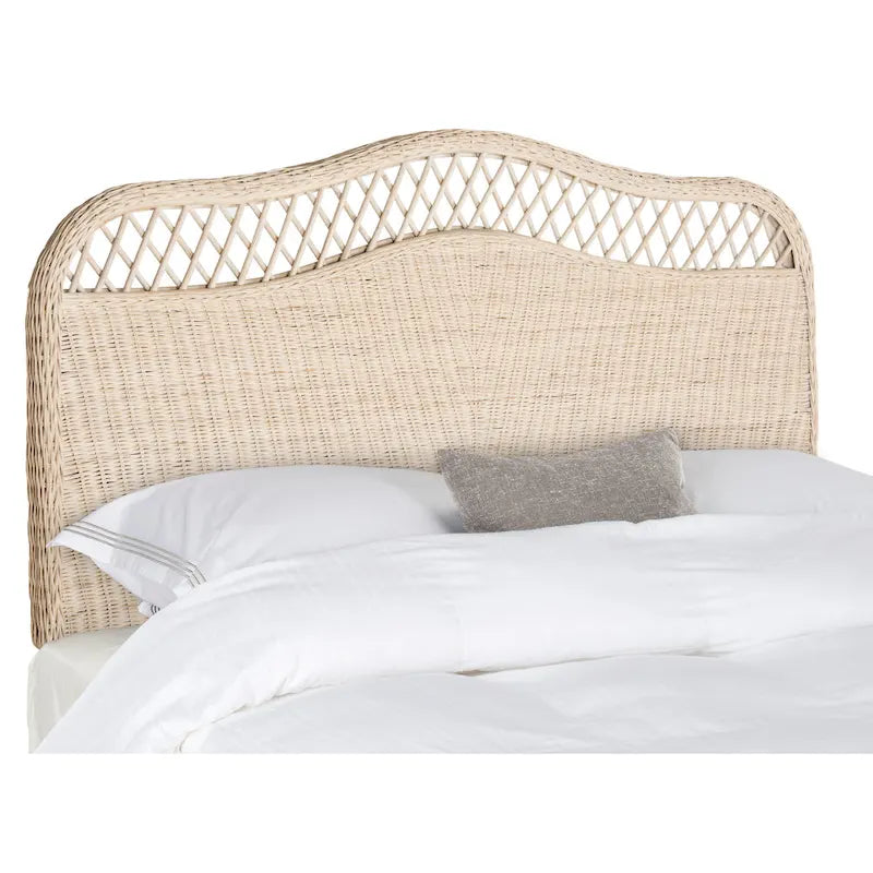 SAFAVIEH Masja White Washed Rattan Headboard (Full)