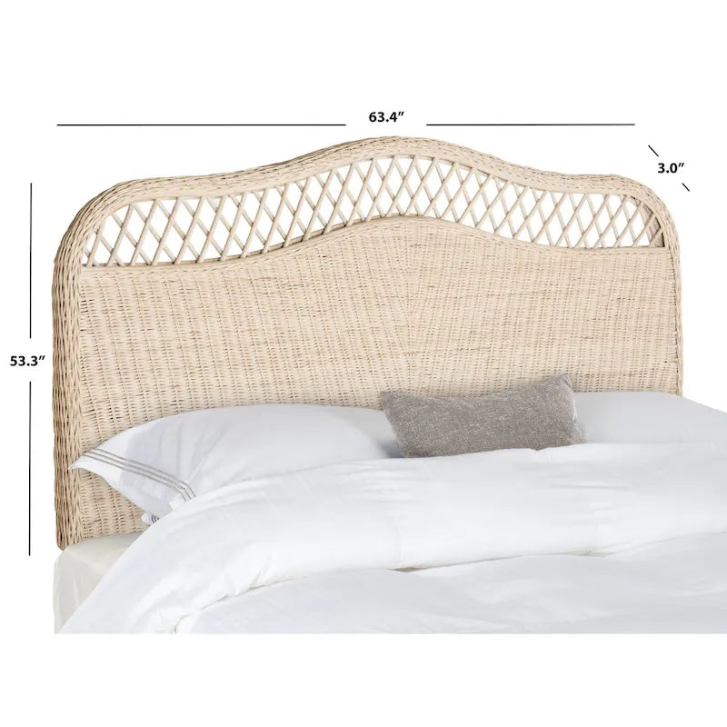 SAFAVIEH Masja White Washed Rattan Headboard (Full)