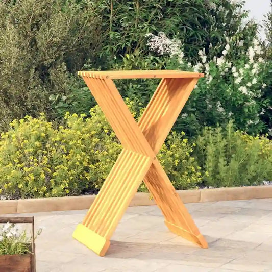 vidaXL Folding Stool 15.7x12.8x27.6 Solid Wood Teak