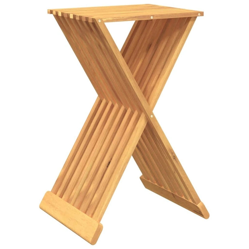 vidaXL Folding Stool 15.7x12.8x27.6 Solid Wood Teak
