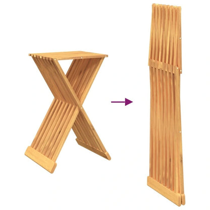 vidaXL Folding Stool 15.7x12.8x27.6 Solid Wood Teak