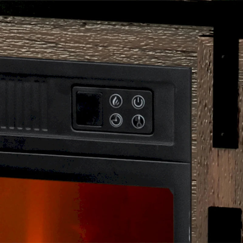 68 Farmhouse Sliding Barn Door Fireplace TV Stands Console Table with 23 Electric Fireplace