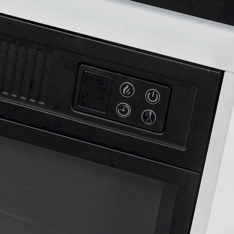 68 Farmhouse Sliding Barn Door Fireplace TV Stands Console Table with 23 Electric Fireplace