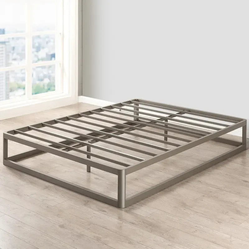 Porch & Den McAlpin 12-inch Heavy Duty Metal Platform Bed Frame Grey