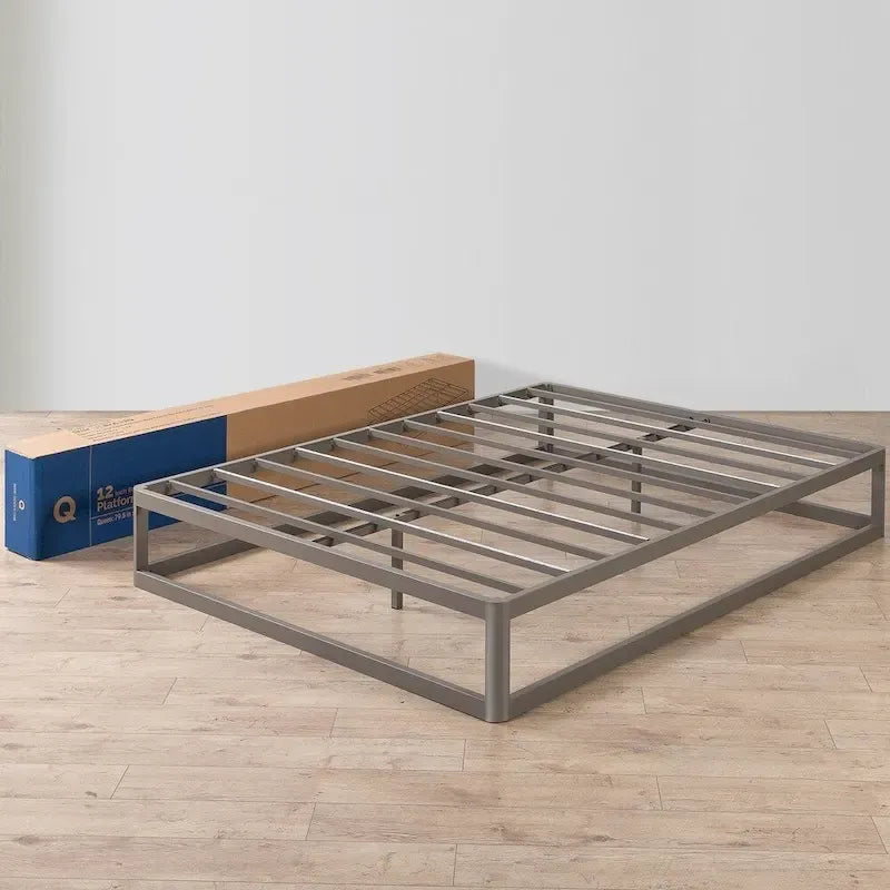 Porch & Den McAlpin 12-inch Heavy Duty Metal Platform Bed Frame Grey