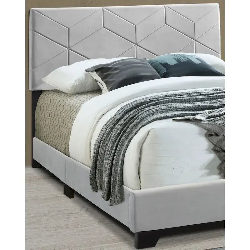 All-in-One Upholstered Grey Bed