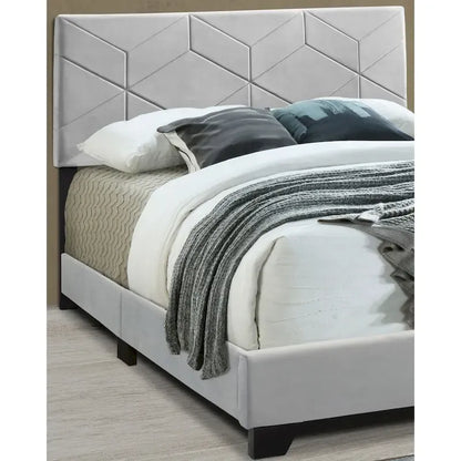 All-in-One Upholstered Grey Bed