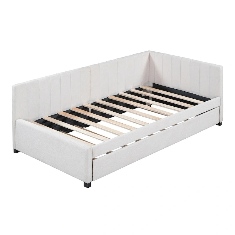 Merax Twin Size Upholstered Daybed with Trundle