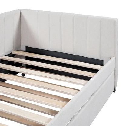 Merax Twin Size Upholstered Daybed with Trundle